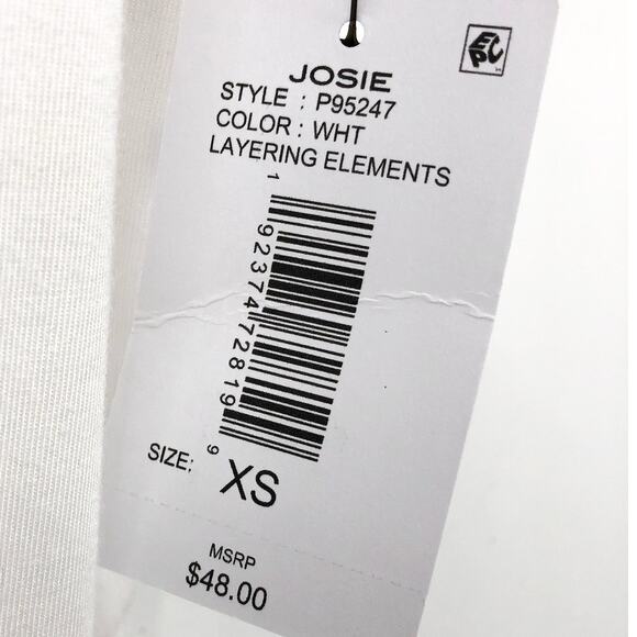 JOSIE NATORI Women's Layering Elements Boxy Tee XS White Stretch Round Neck NWT - Picture 9 of 9